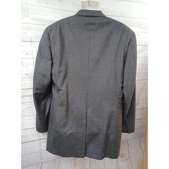 Vtg Tommy Hilfiger Windowpane Sport Coat Mens Gray 3 Button Jacket Blazer 40L - Picture 4 of 11